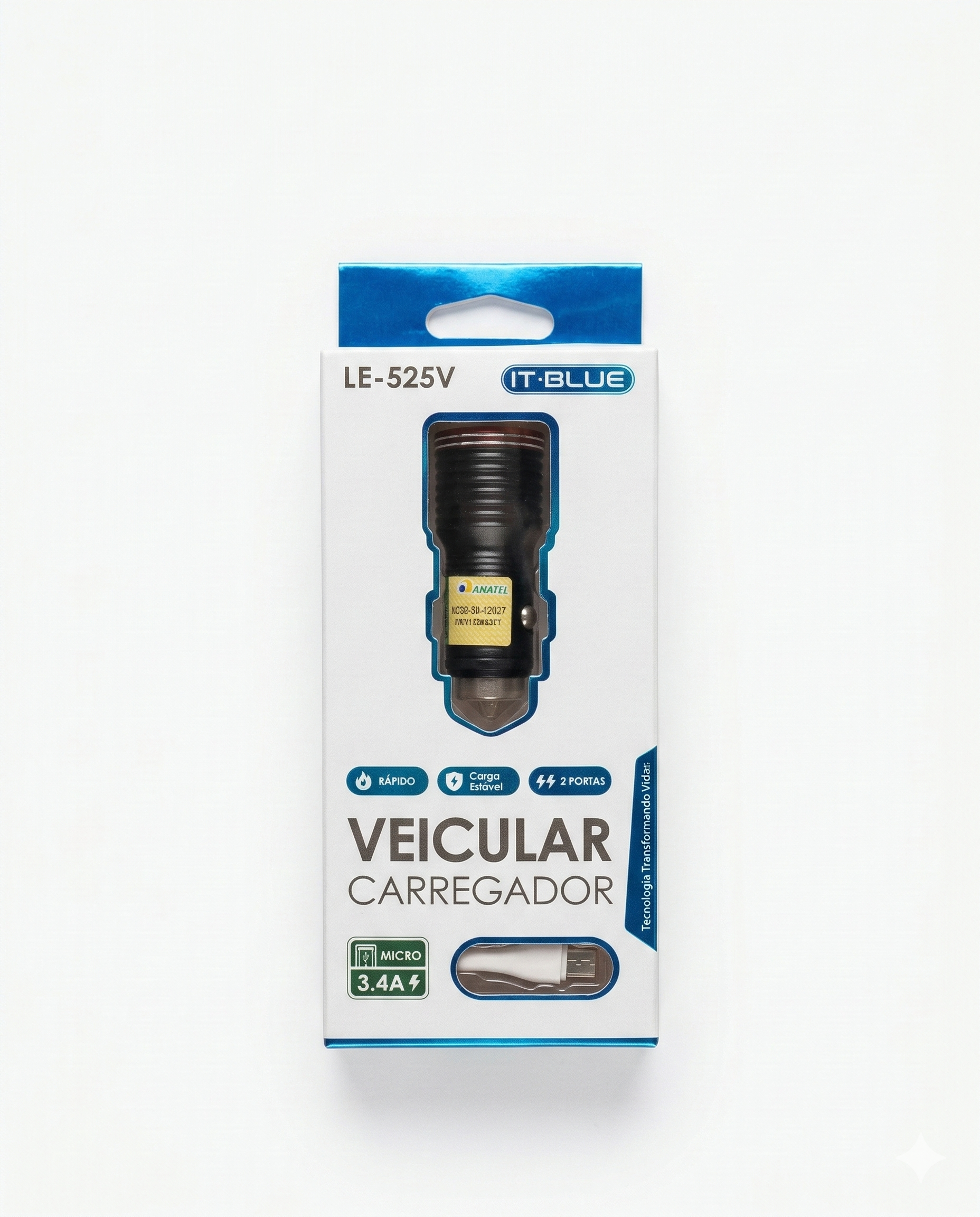 IT BLUE – CARREGADOR – VEICULAR –  LE-525V