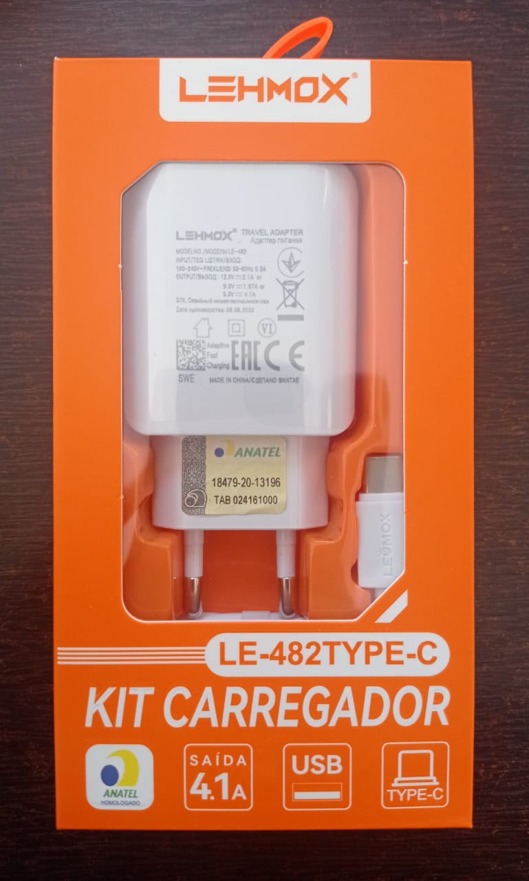 LEHMOX – CARREGADOR C – LE-482 TYPE-C