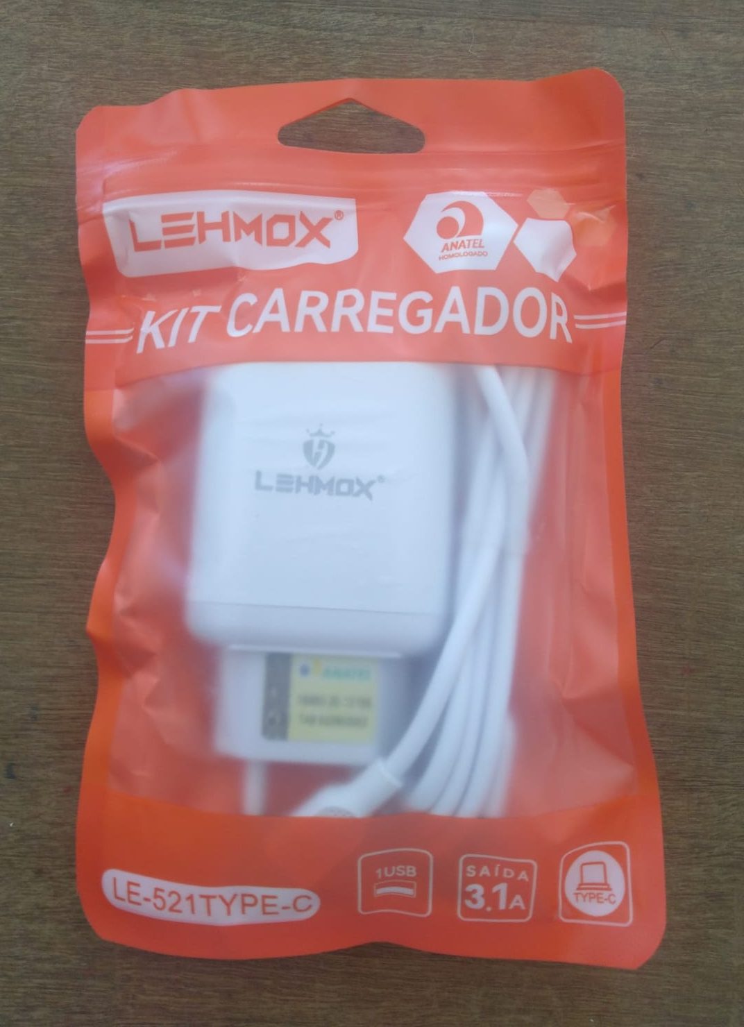 LEHMOX – CARREGADOR C – LE-521 TYPE-C